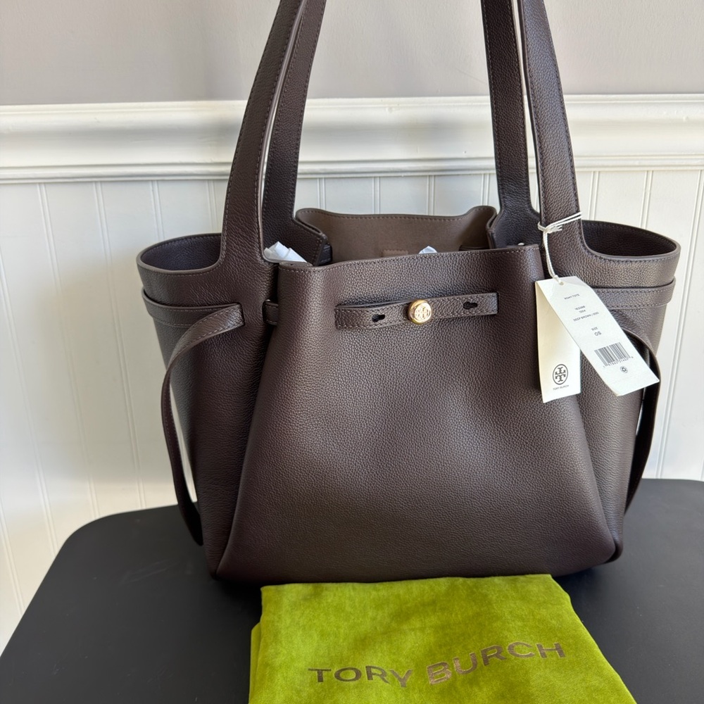 Tory Burch ROMY tote in Deep brown NWT - Picture 11 of 12